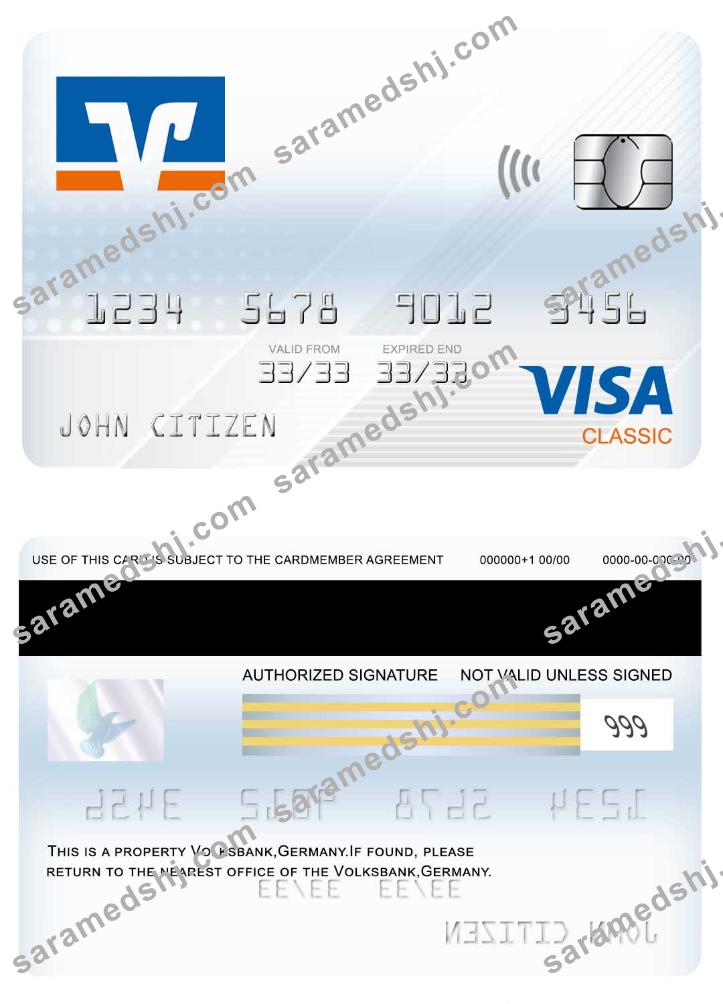 Germany Volksbank visa classic card